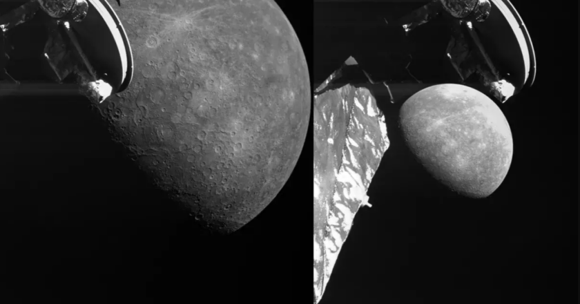 Mercury-bound BepiColombo photographs craters and lava flows 2023